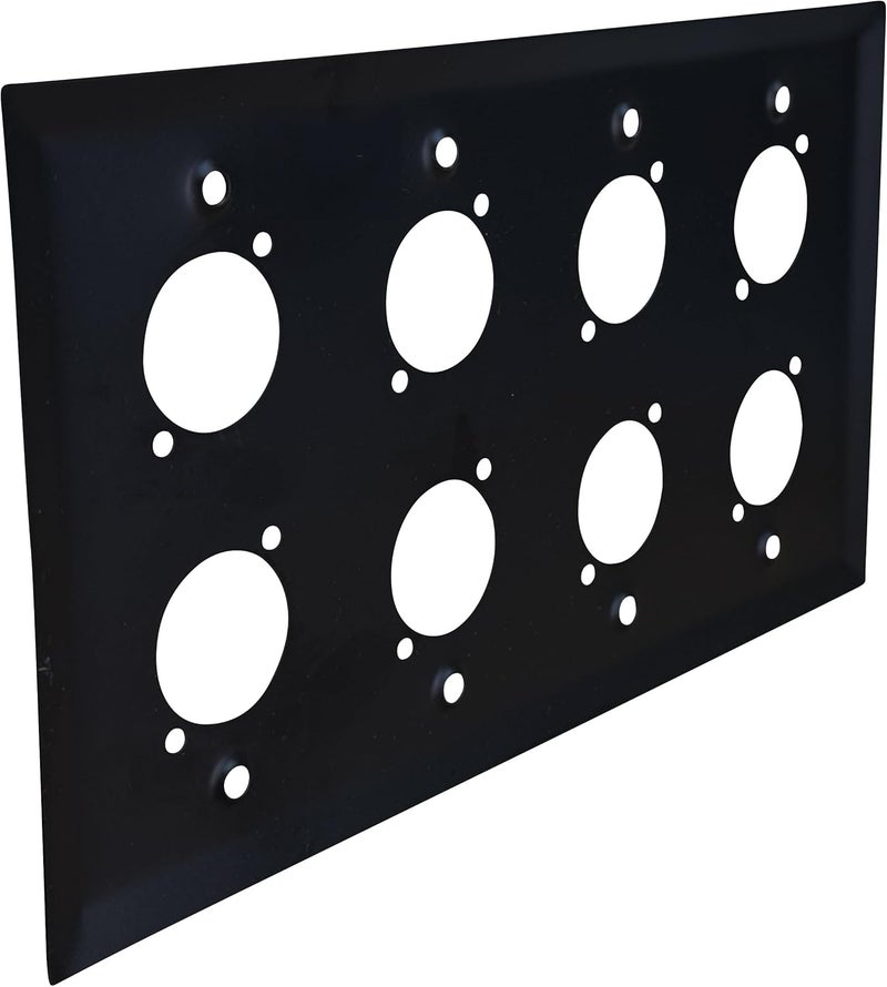 DIYTECH XLR Wall Plate Blank, Panel Combo - Perfect for Professional Audio Setups in Studios, Theaters, and Conference Rooms - Easy to Install and Durable Design (8 Port Black) - Image 5